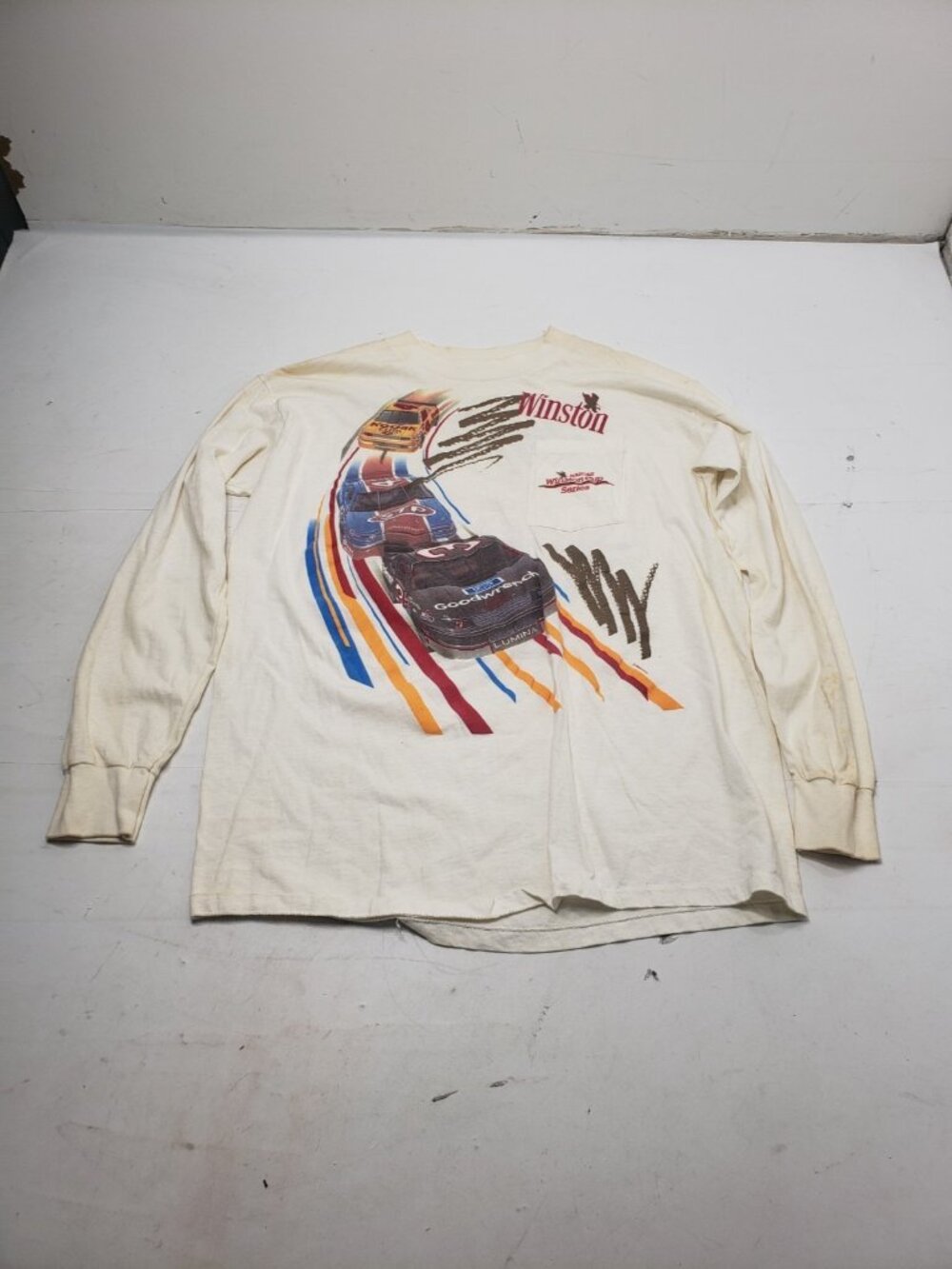 VTG 1992 Dale Earnhardt NASCAR Winston Cup Series Long Sleeve Pocket Shirt XL